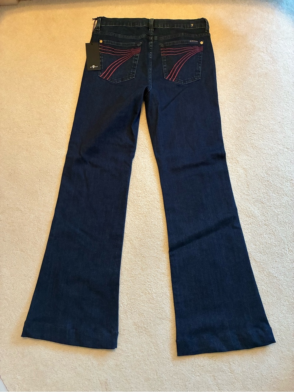 7 For All Mankind Dojo Jeans with Pink Backstitching